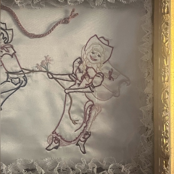 Vintage “Great Catch” Needlepoint Shadow Box - Picture 6 of 7